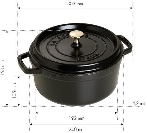 Matte black four quart round oven — photo 3