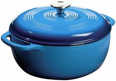 Caribbean blue enameled iron six quart