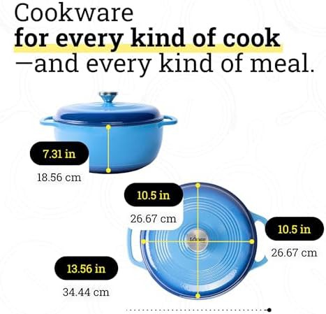 Caribbean blue enameled iron six quart — photo 5