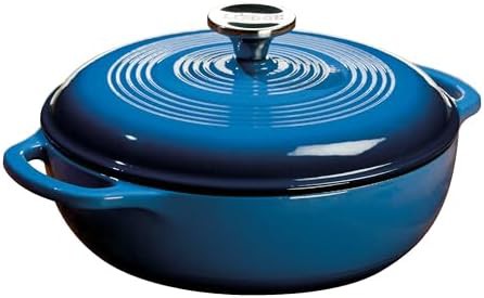 Caribbean blue enameled cast iron three quart