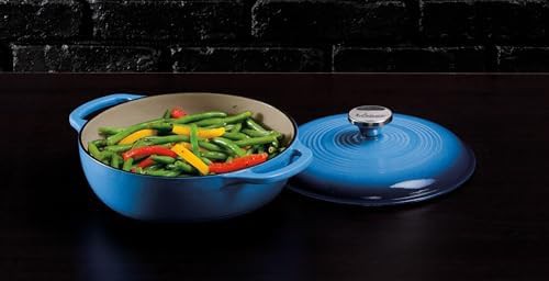 Caribbean blue enameled cast iron three quart — photo 3