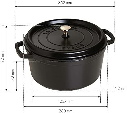 Matte black round cast iron oven 7 quart — photo 3