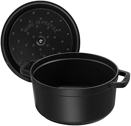 Matte black round cast iron oven 7 quart — photo 4