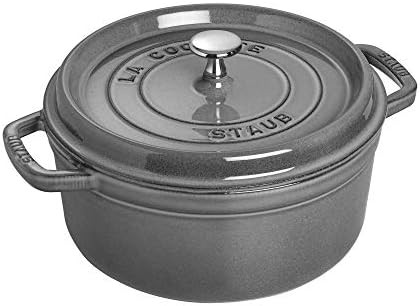 Graphite grey round cast iron dutch oven