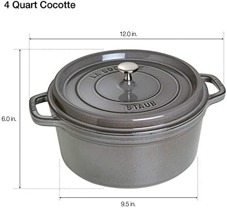 Graphite grey round cast iron dutch oven — photo 3