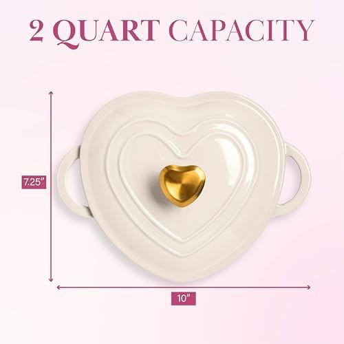 Paris Hilton heart shaped enameled cast iron pot 2 qt — photo 3