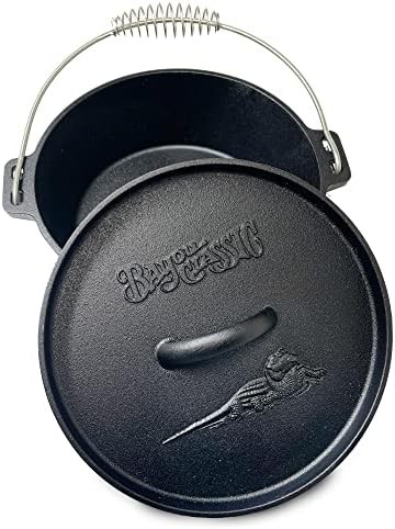 Four quart traditional cast iron pot