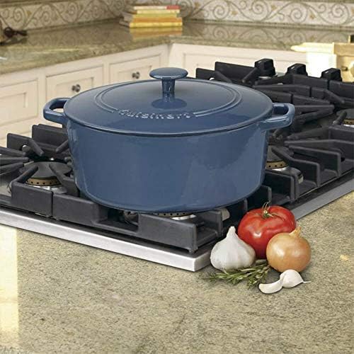 Provencial blue round 7 quart enameled cast iron dutch oven — photo 3