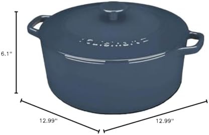 Provencial blue round 7 quart enameled cast iron dutch oven — photo 5