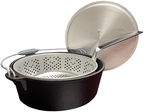 6 quart cast iron pot with aluminum lid