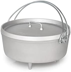 Aluminum twelve inch camp pot with legs