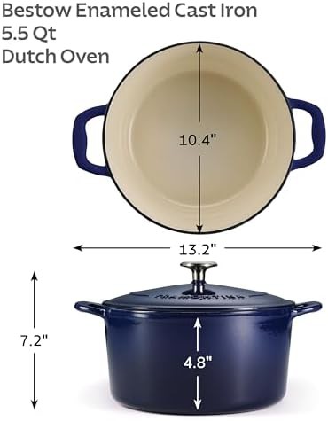 Bestow round enameled cast iron 5 quart pot — photo 3