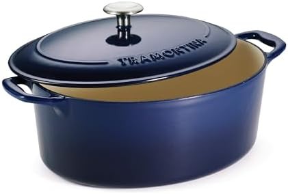 Bestow oval enameled cast iron 7 quart pot