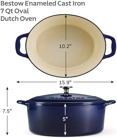 Bestow oval enameled cast iron 7 quart pot — photo 3