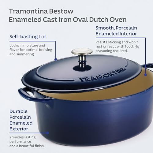 Bestow oval enameled cast iron 7 quart pot — photo 5