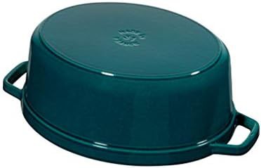 Teal oval cast iron dutch oven six quart — photo 3