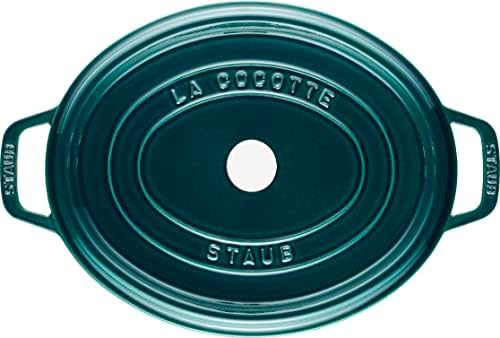 Teal oval cast iron dutch oven six quart — photo 5