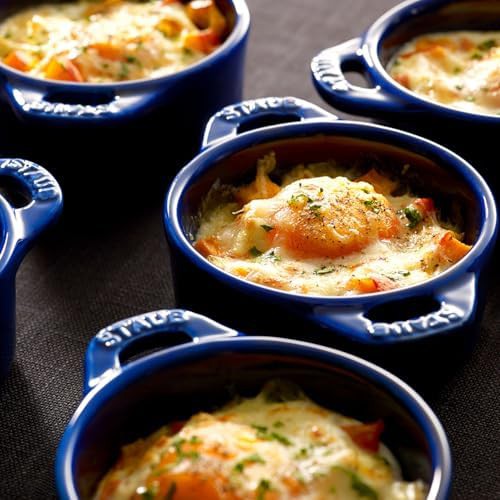 Dark blue ceramic mini round cocotte set — photo 3