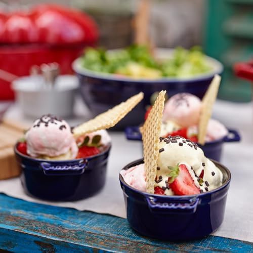 Dark blue ceramic mini round cocotte set — photo 4