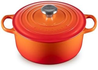 Flame orange round enameled cast iron 4.5 qt