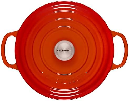 Flame orange round cast iron dutch oven 3.5 qt — photo 3
