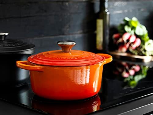 Flame orange round cast iron dutch oven 3.5 qt — photo 5