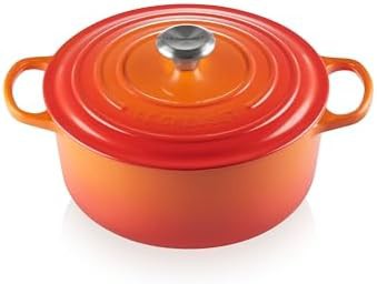 Flame orange round self basting cocotte 5.5 qt
