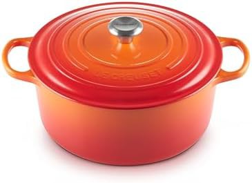 Flame orange large batch round dutch oven