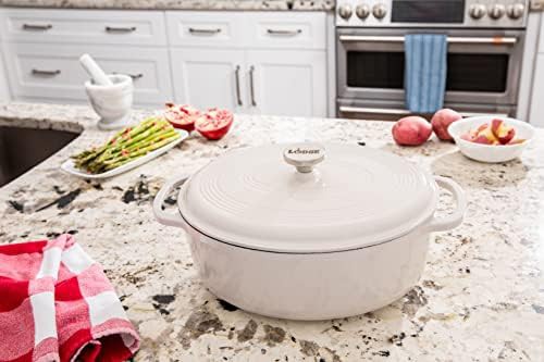 Oyster white enameled cast iron oval seven quart — photo 5