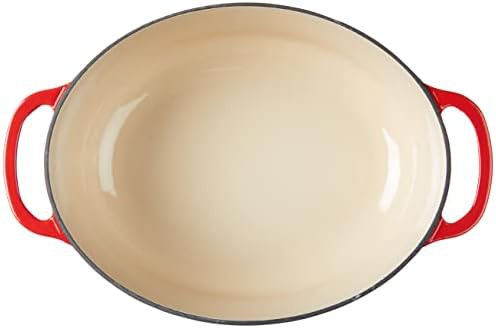 Red enameled oval seven quart braising oven — photo 3