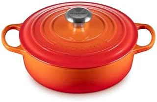 Flame orange round wide pot