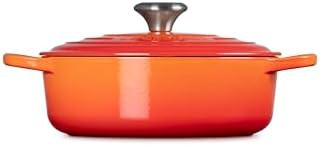 Flame orange round wide pot — photo 4