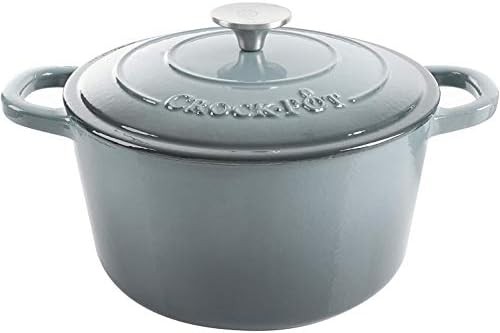 Slate gray round seven quart roasting pot
