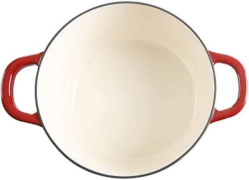 Scarlet red round seven quart braising oven — photo 4