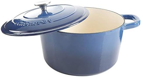 Sapphire blue round seven quart cast iron pot — photo 3