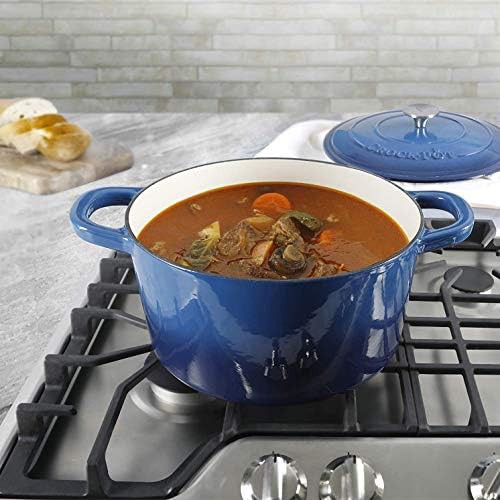 Sapphire blue round seven quart cast iron pot — photo 5