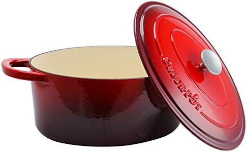 Scarlet red oval seven quart braising pot — photo 3