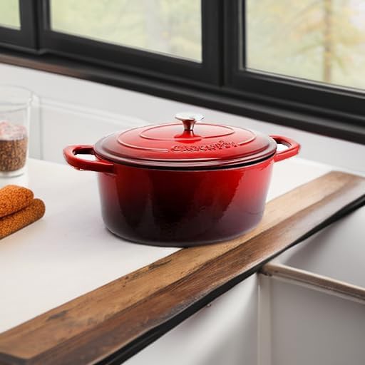 Scarlet red oval seven quart braising pot — photo 5