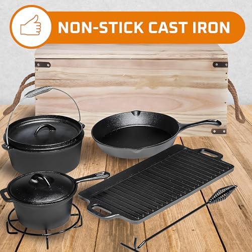 Seven Piece Pre Seasoned Cast Iron Set — photo 5