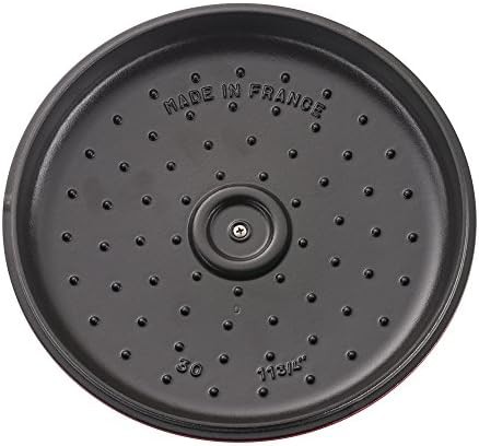 Cherry red shallow cast iron braiser — photo 5
