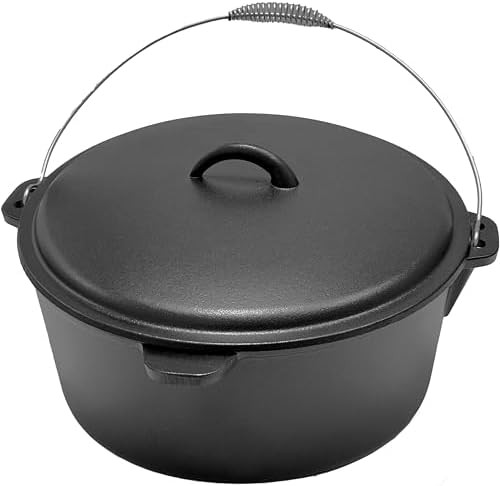 Twelve quart cast iron dome lid pot
