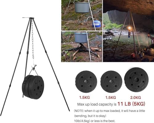 Adjustable camping tripod and grill stand — photo 4
