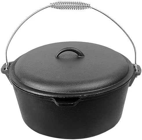 Nine quart cast iron pot with dome lid