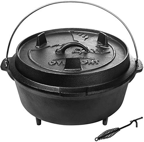 Nine quart pre seasoned pot with legs