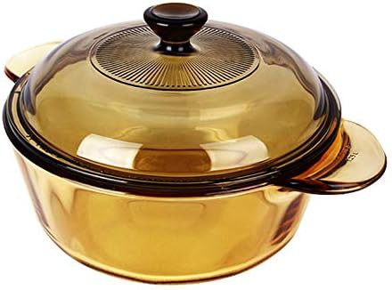 Round glass ceramic pot with lid