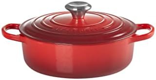 Cerise red shallow enameled cast iron dutch oven — photo 5