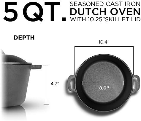 Pre-seasoned cast iron five quart pot — photo 5