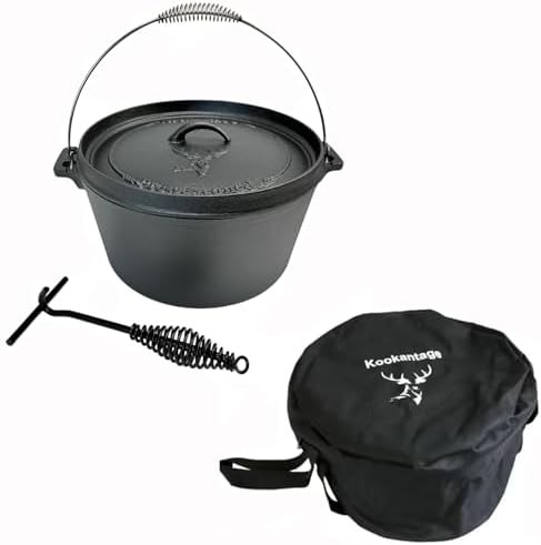 Nine quart camp pot with lid lifter