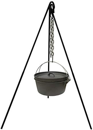 Forty eight inch adjustable cooking tripod
