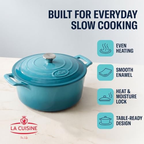 Teal enameled cast iron 2.1 qt pot — photo 4